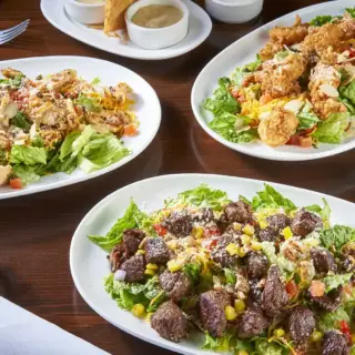Grilled Chicken Salad, Fried Chicken Salad, and Steak Salad